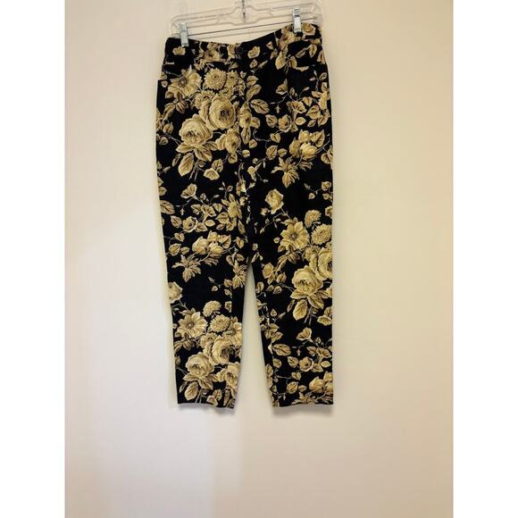 Lauren Ralph Lauren 100% Linen Floral Roses Pants 6P - Picture 1 of 5